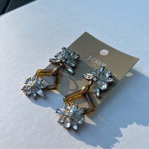 NWT J. Crew Factory Tortoise Shell Gem Earrings